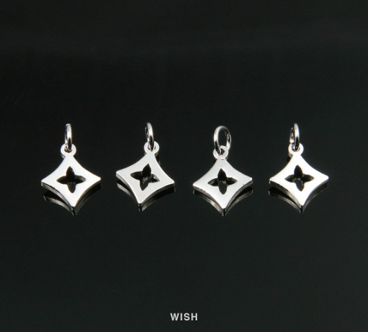 Twinkling Star Pendant in Rhodium, Silver Twinkling Star Charm / MRH-249-P