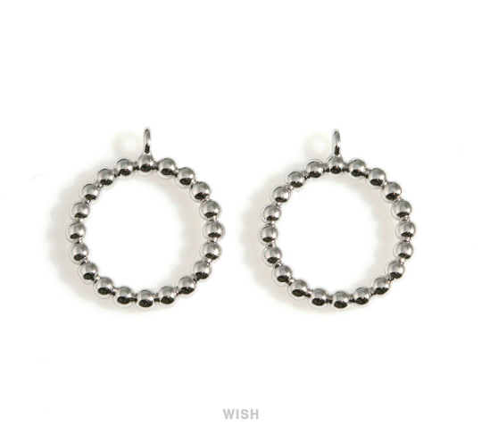 Tiny Ball Circle Charm in Gold, Gold Circle Pendants / MG-639-P