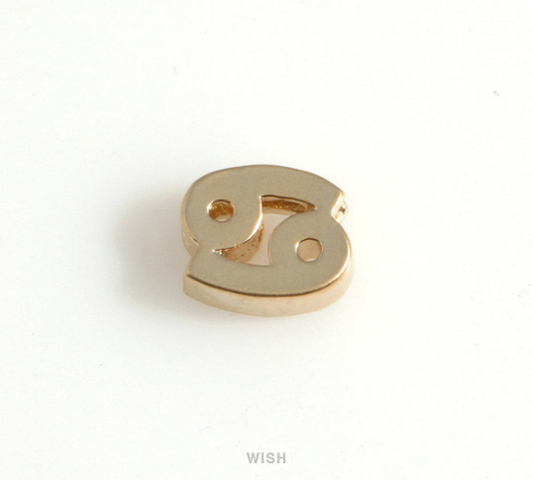 Cancer Zodiac Sign Charms in Matte Gold, Zodiac Beads / MMG-599-B