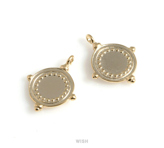 Steering Pendants in Matte Gold, Steering Wheel Charm / MMG-528-P