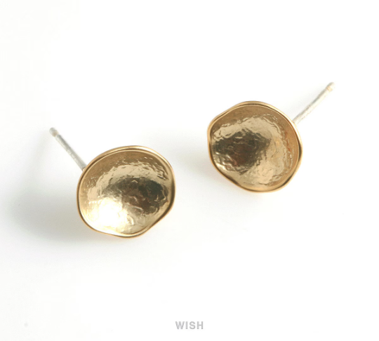 Concave Stud Earrings in Matte Gold, Concave Ear Studs / MMG-481-E