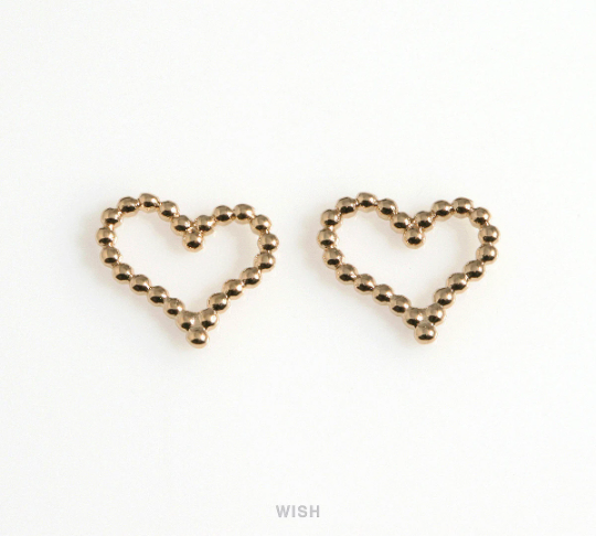 Open Heart Pendants in Gold, Open Heart Charms / Heart / MG-601-P