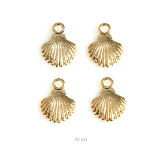 Dainty Shell Charms in Gold, Shell Pendants / MG-653-P