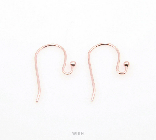 10pcs Ball Hook Earrings in Rose Gold, Ball Hook Earrings /FRG-012-E