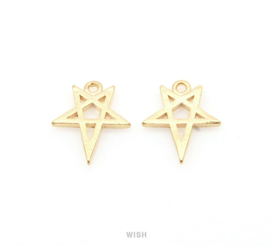 Star Pendants in Matte Gold, Dainty Star Charm/ MMG-337-P