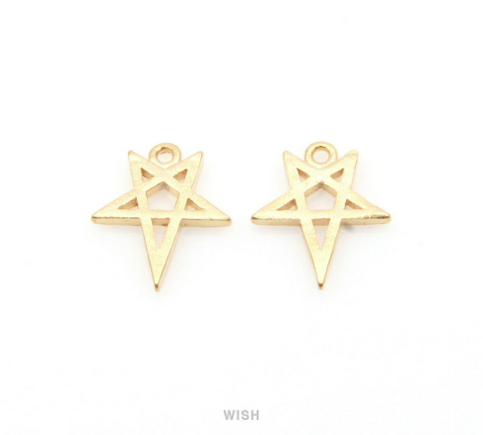 Star Pendants in Matte Gold, Dainty Star Charm/ MMG-337-P