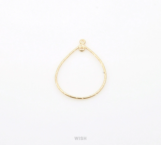 Open Drop Pendant in Matte Gold, Open Teardrop Charm /MMG-269-P (Small)