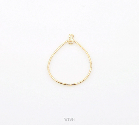 Open Drop Pendant in Matte Gold, Open Teardrop Charm /MMG-269-P (Small)