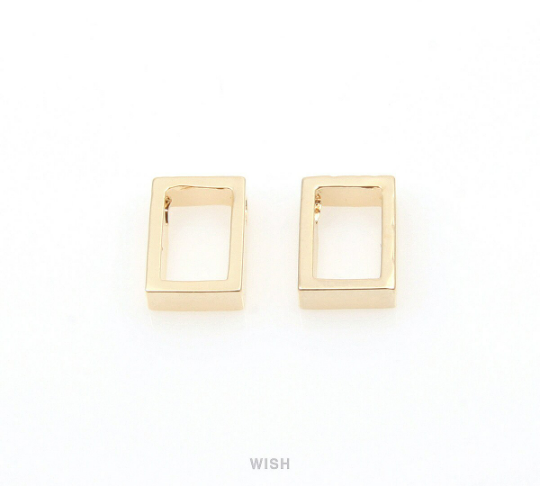 Open Rectangle Charm in Gold, Rectangle Outline Charm / MG-315-P