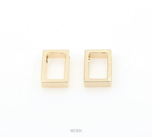 Open Rectangle Charm in Gold, Rectangle Outline Charm / MG-315-P