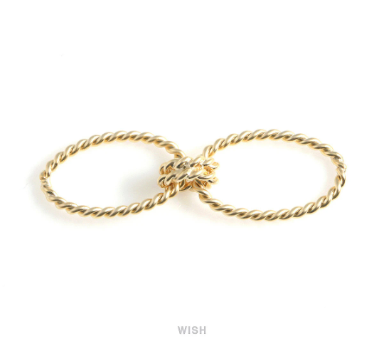 Triple Twisted Rings in Matte Gold, Twisted Rings Charm / MMG-465-P