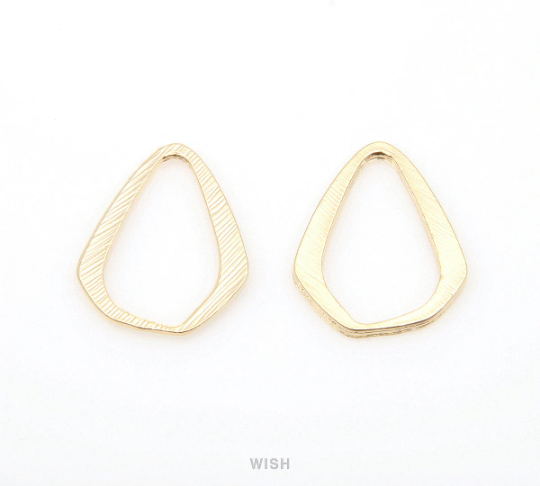 Open Drop Pendant in Matte Gold, Open Teardrop Charm / MMG-309-P (4pcs)