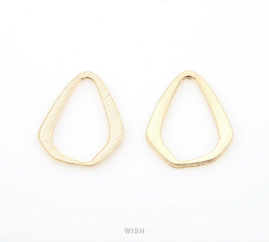 Open Drop Pendant in Matte Gold, Open Teardrop Charm / MMG-309-P (4pcs)