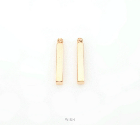 Small Bar Pendant in Matte Gold, Stick Charm / MMG-300-P