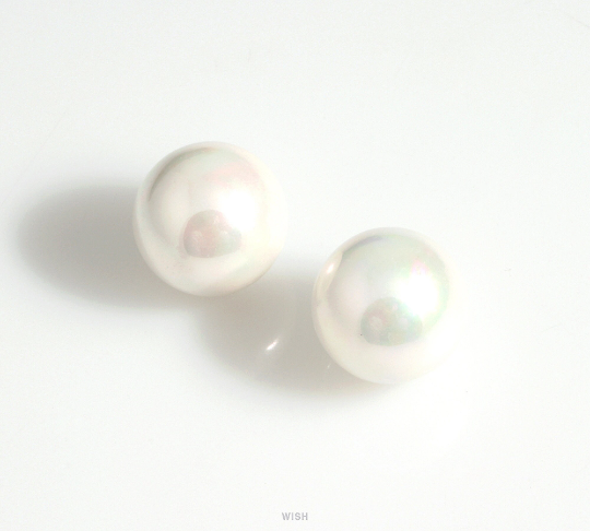 Half Drilled Mother of Pearl, 10mm Round Mother of Pearl / PLWHS-01 (10 pcs)