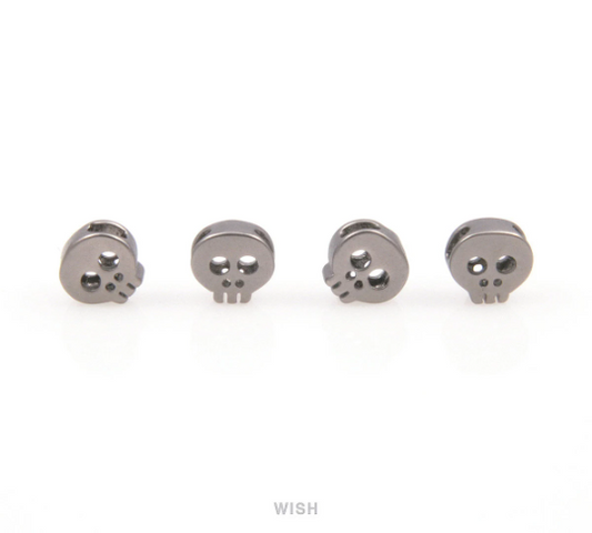 Small Skull in Matte Gunmetal, Skull Beads / MMGM-038-B