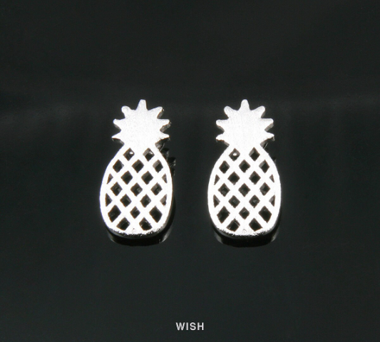 Pineapple Pendants in Matte Rhodium, Pineapple Charm / MMRH-331-P
