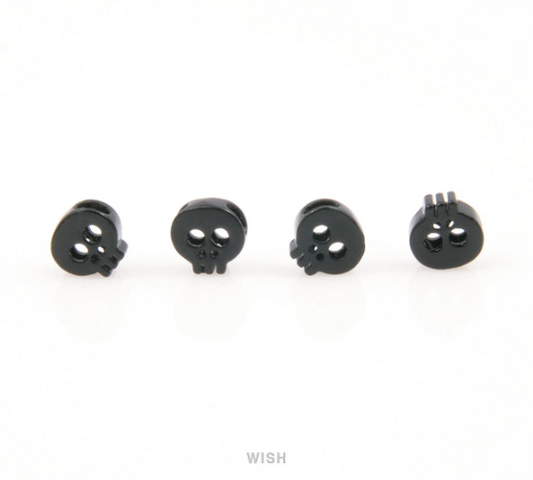 Small Skull in Black Metal, Skull Beads / MBM-038-B