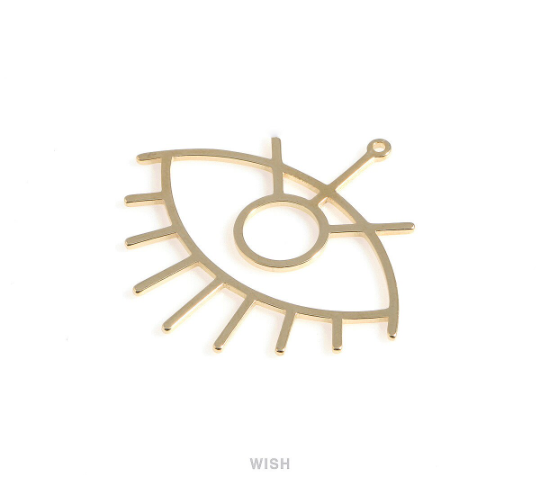 Evil Eye Pendant in Gold, Evil Eye Charm / MG-555-P