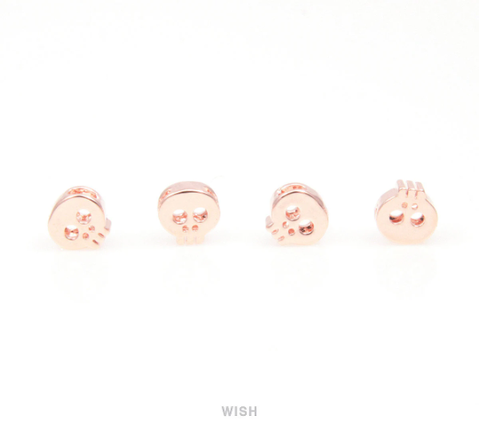 Small Skull in Rose Gold , Skull Beads / MRG-038-B