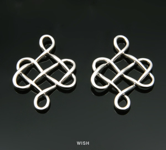 Six Angles Wire Pendants in Matte Rhodium, Hexagonal Wire Charm / MMRH-079-P