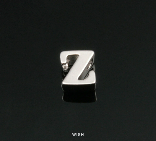 Lower Case Letter "z" in Matte Rhodium, Small Letter "z" / MMRH-002-B (z)