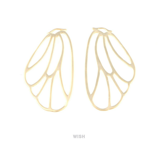 Fairy Wings Pendant in Matte Gold, Fairy Wings Charm / MMG-203-P