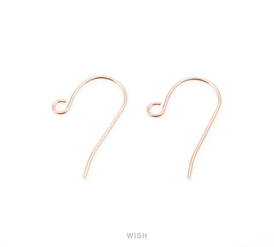 10pcs Loop Fish Hook Earrings in Rose Gold, Fish Hook Earrings / FRG-008-E