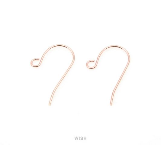 10pcs Loop Fish Hook Earrings in Rose Gold, Fish Hook Earrings / FRG-008-E