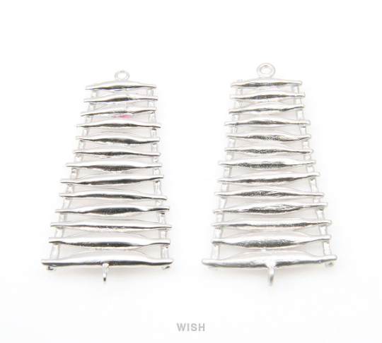 Ladder Connectors in Matte Rhodium, Ladder Charm / MMRH-074-C