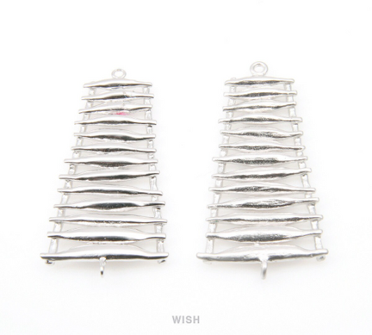 Ladder Connectors in Matte Rhodium, Ladder Charm / MMRH-074-C