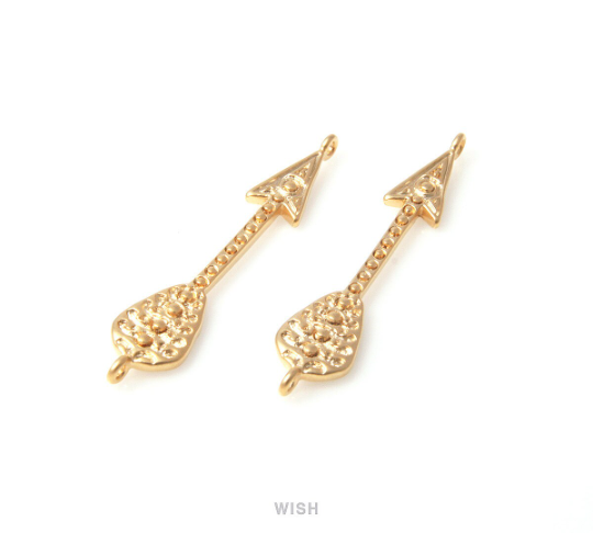 Arrows Connectors in Matte Gold, Arrows Charm / MMG-147-C