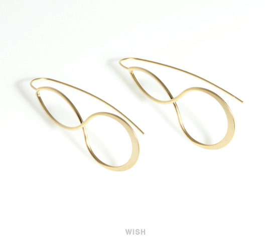 Infinity Dangle Hook Earrings in Matte Gold, Infinity Hook / MMG-420-E (4pcs)