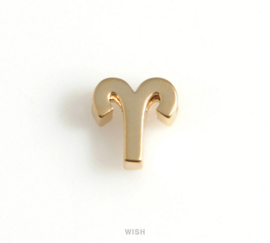 Aries Zodiac Sign Charms in Matte Gold, Zodiac Beads /MMG-599-B