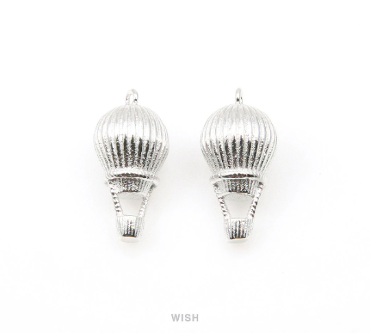 Hot Air Balloon Pendants in Matte Rhodium, Air Balloon / MMRH-024-P