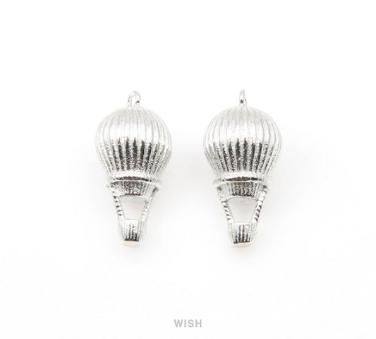 Hot Air Balloon Pendants in Matte Rhodium, Air Balloon / MMRH-024-P