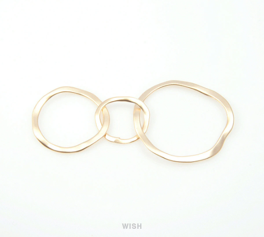 Hoops Pendants in Matte Gold, Hoop Charms / MMG-139-P (1 piece)