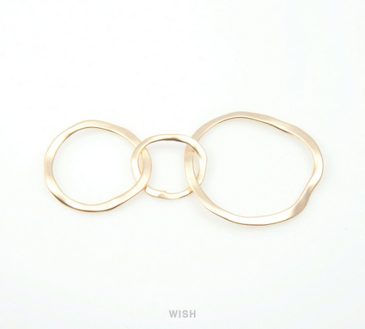 Hoops Pendants in Matte Gold, Hoop Charms / MMG-139-P (1 piece)