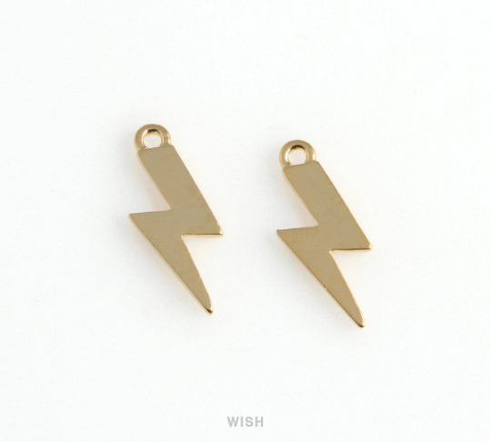 Thunder and Lightning Pendant in Matte Gold, Lightning Charm / MMG-243-P