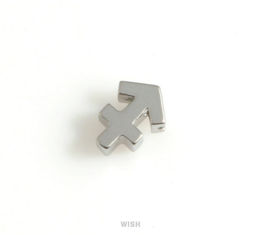 Sagittarius Zodiac Sign Charm in Matte Rhodium, Zodiac Beads /MMRH-599-B