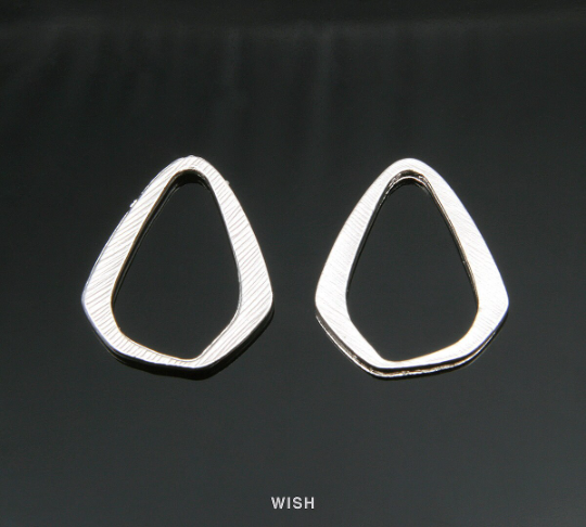 Open Drop Pendant in Matte Rhodium, Open Teardrop Charm / MMRH-309-P (4pcs)