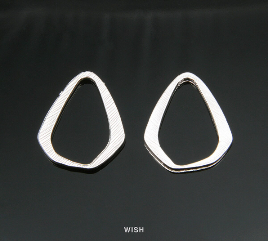 Open Drop Pendant in Matte Rhodium, Open Teardrop Charm / MMRH-309-P (4pcs)