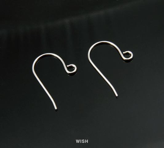 20pcs Loop Fish Hook Earrings in Rhodium, Fish Hook Earrings / FRH-008-E