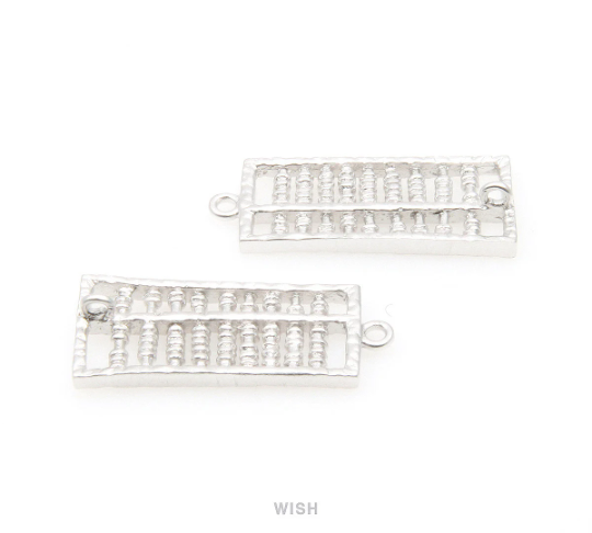 Abacus Connectors in Matte Rhodium, Abacus Charm / MMRH-078-C