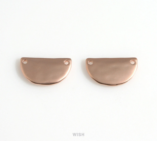 Hammered Semicircle Charm in Rose Gold, Hammered Semicircle Pendants / MMRG-632-P