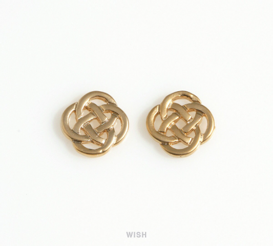 Celtic Rope Charm in Matte Gold, Celtic Knot Pendant / MMG-684-P (Small)