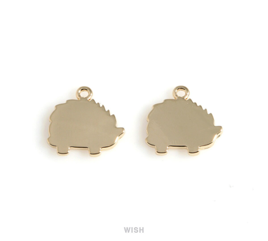 Hedgehog Pendant in Gold, Gold Hedgehog Charm / MG-543-P