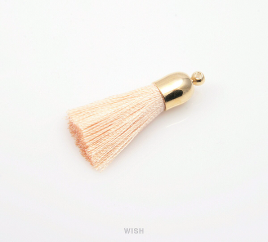 Peach Thread Tassel with Bell Cap in Gold / TPCG-001-T (Small)