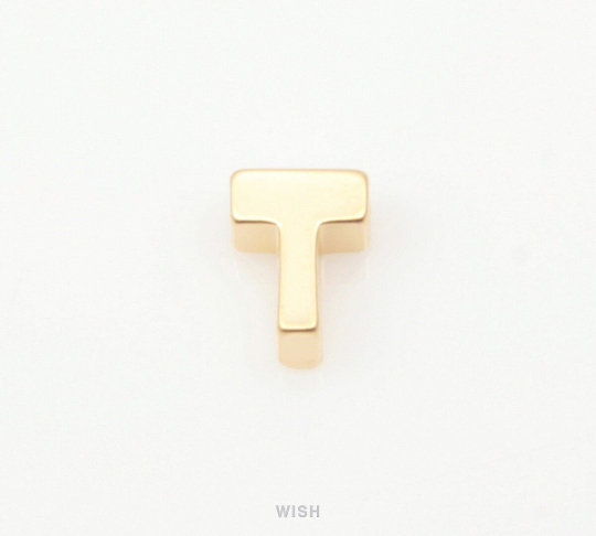 Upper Case Letter "T" in Matte Gold, Capital Letter "T" / MMG-001-B (T)