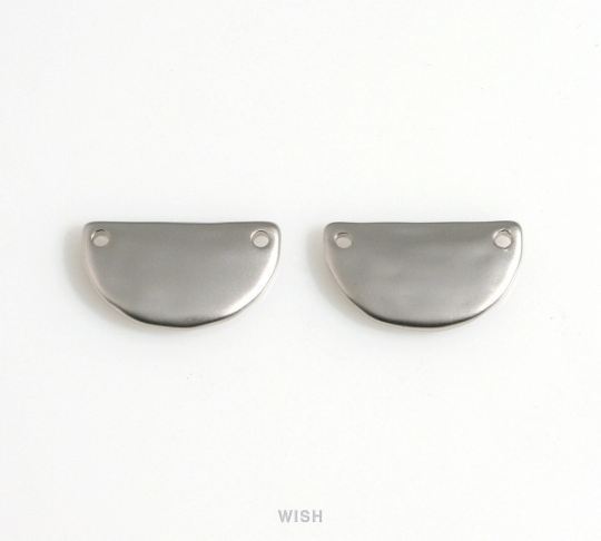 Hammered Semicircle Charm in Matte Rhodium, Hammered Semicircle Pendants / MMRH-632-P